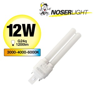 NOSEC-D/E LED, 12W, G24q, 1200lm, CCT 3000/4000/6000K,
