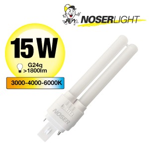 NOSEC-D/E LED, 15W, G24q, >1800lm, CCT 3000/4000/6000K