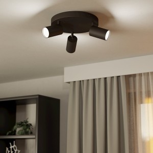 LED Ceiling Light TELIMBELA-Z Spot, 3-flames, black