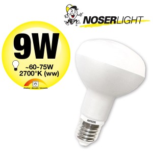 NOSER LED-R80, 220-240V, E27, 9W, dimmable, 180?, 2700?K, Item No. 926.091