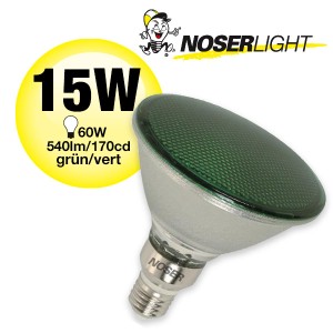 NOSER LED PAR38, 15W, 120°, IP64, grün