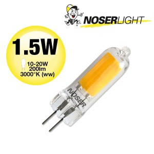 NOSERGlas LED-Stiftsockel G4, 1.5W, 200lm, 360°, 3000K