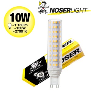 NOSER LED-Stiftsockel G9, 9W, 220-240V, ~50/60Hz, warmweiss - ~2700°K, DIMMBAR
