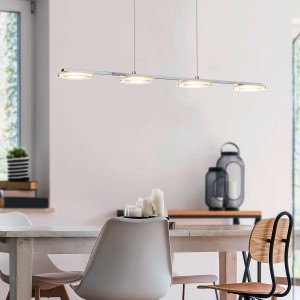 LED Pendant Light CARTAMA, 3-flames, chrome