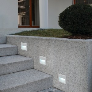 LED Outdoor wall recessed light ZIMBA 1-flame, silver