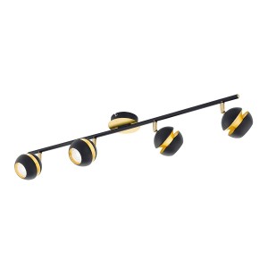 LED ceiling light NOCITO, 4-flames, black / gold