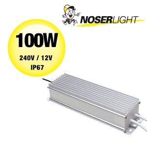 NOSER- LED Driver IP67, 100W, 240VAC/12VDC, Farbe alu