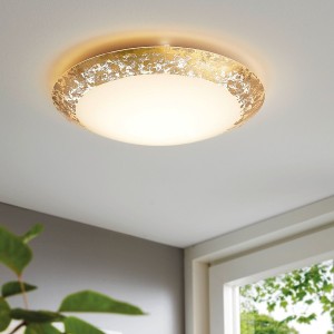 LED Wand- / Deckenleuchte, MONTENOVO 3-flg., weiss / gold