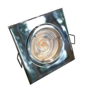 Einbauleuchte quadratisch, chrom glanz, geeignet für 51mm LED GU10/MR16