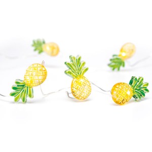 Battery Pineapple 30, 30LED warmweiss, 3m, gelb/grün