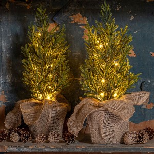 Nordic Tree, 30LED ww, D18xH45cm, green 3xAA - Timer 6/18, indoor, green warm-white