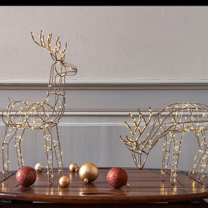 Reindeer Finley , 180LED ww, 32x9x47.5cm, 3xAA - Timer 6/18, indoor, taupe, warmweiss, 