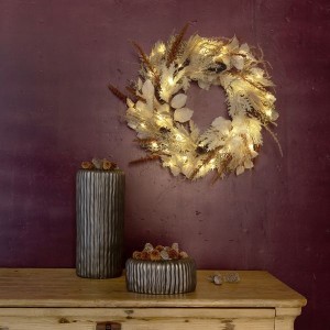 Flower wreath 65, brown - white