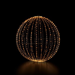 Royal Ball L, black, 1200LED sww, D80cm, foldable, 12V/15W - 5m lead wire, indoor&outdoor, black, sunny-ww