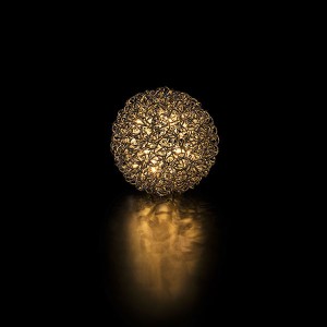 Leonis Metal Ball 40, 100LED ww, D40cm, black, 31V/6W - 5m lead wire, indoor&outdoor, black, warm-white