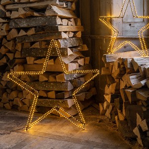 3D Star Nero, 400LED sww, D78cm, black, 12V/9W - 5m lead wire, indoor&outdoor, black, sunny-ww