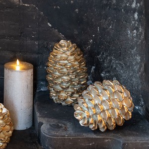 Pinecone Gold 23, gold finish, H23x17.5cm, Polyresin, indoor, gold, 