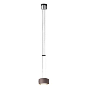 Pendant luminaire GRACE, 1-fold, visible height adjustment, brazilian brown, AC 100-240V, 50-60Hz, 24V DC, 22W, 1150lm, CRI>90, Tunable White 2200K - 5000K (via Casambi), gesture control, Casambi-module, integrated LED, canopy brushed aluminium