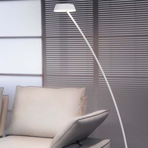 OLIGO Floor Luminaire GLANCE, curved, white matt