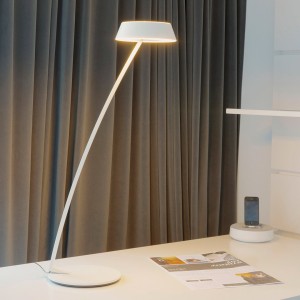 OLIGO Table Luminaire GLANCE, curved, matt white