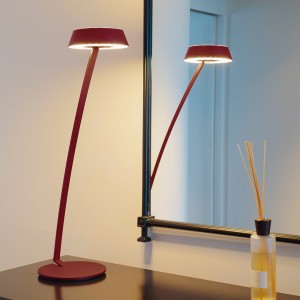 OLIGO Table Luminaire GLANCE, curved, matt red