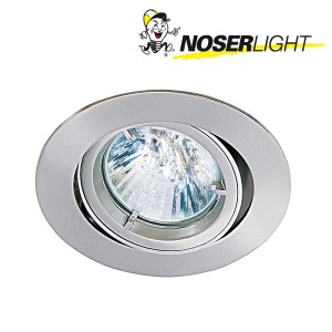 Downlight round, for MR16 51mm Halogen, CFL and LED MR16 Retrofit - max. 50W- brushed steel, ajustable