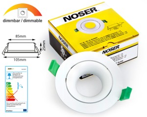 Einbauleuchte zu NOSER LED  Modulen MLED0640-MLED1740 weiss, Durchmesser 105mm