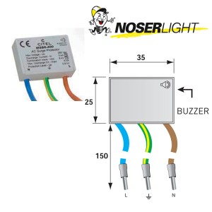 ÃƒÅ“berspannungsableiter, 230/2 Typ 2 +3, Minimodul für Steckdosen