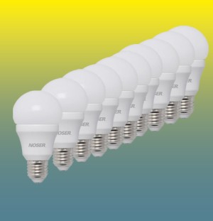 10er-PACK, NOSER LED A60, E27, 7W, warmweisses Licht