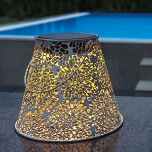 Solar Antic Lantern Blossom, 1LED warmweiss, 26x21cm, weiss