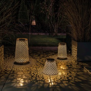 Solar Antic Lantern Platin, 1LED warmweiss, 32.5x20cm, platin