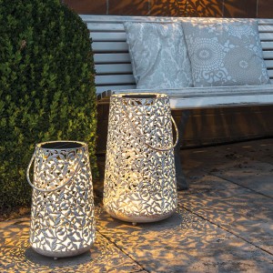 Solar Antic Lantern Rosy, 1LED blanc chaud, 46x28cm, blanc