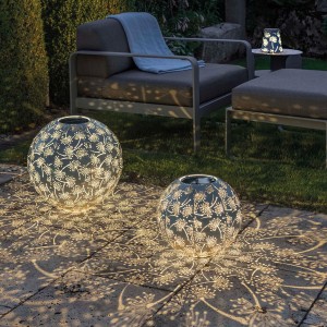 Solar Antic Ball Dandelion30, 1LED ww, D30cm, blue