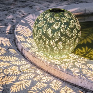Solar Antic Ball Bamboo 30, 1LED warmweiss, D30cm, grün