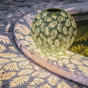 Solar Antic Ball Bamboo 30, 1LED ww, D30cm, green