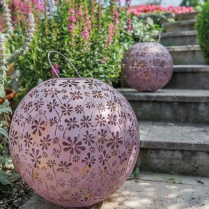 Solar Antic Ball Daisy 30, 1LED blanc chaud, D30cm, old rose