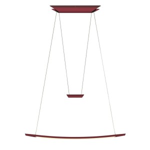 Pendant luminaire LISGO SKY SHORT, matt red, 220-240V, 50-60Hz, 24V DC, LED, 2700K, 1500lm, 16.3W, CRI>90, Integrated LED, height adjustable, can be shortened 