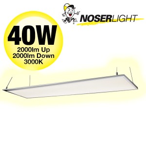 NOSER LED  Klarglas-Panel, "Up N Down", 40W, 20°0/20°0lm, 3000K, warmweiss