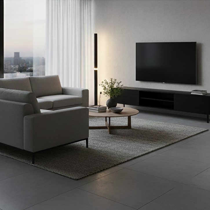 LED Stehleuchte/Deckenfluter SORIA, schwarz-matt