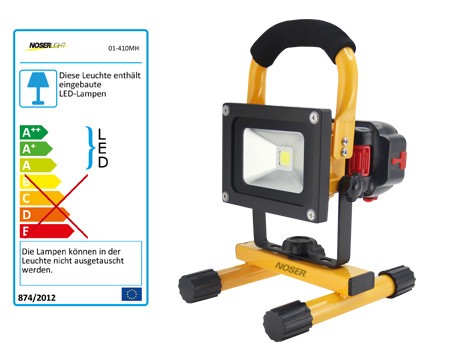 Tragbarer, mobiler High Power LED-Strahler 10W, 780lm, 3000K, Art.-Nr. 01-410MH