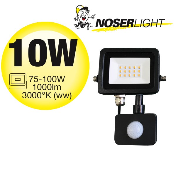 NOSER iLight LED Floodlight with motion detector, 10W, black