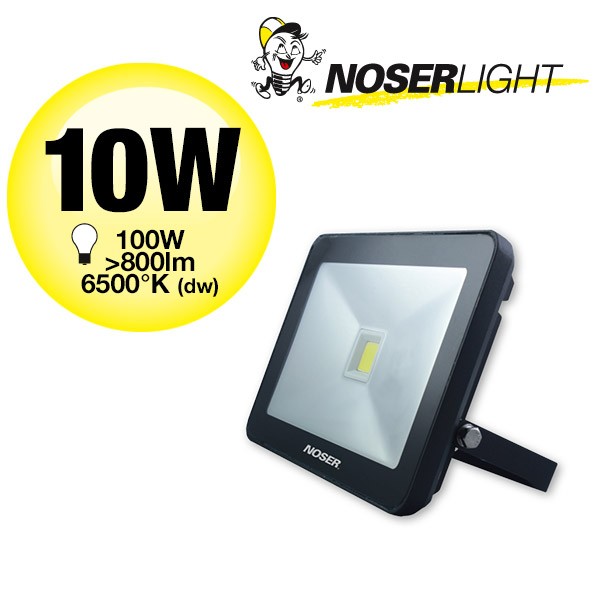NOSER iLight LED Floodlight 1x10W, black, 800lm, 6500?K, item no. 01-411FB