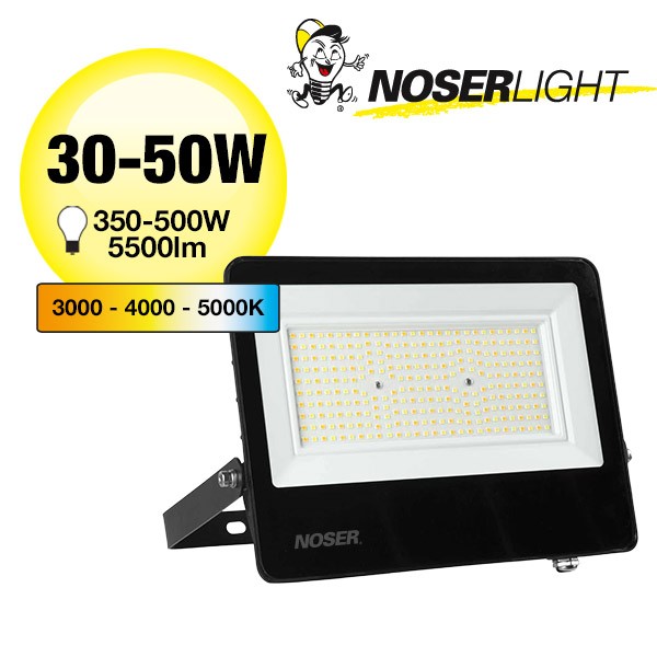NOSER "COMPACT+" LED Strahler 30-50W, schwarz, CCT