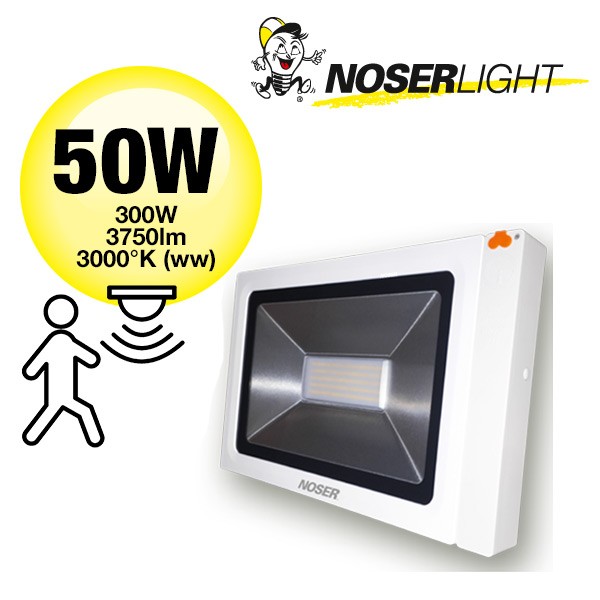 iLight LED Projecteur avec d?tecteur de mouvement 1x50W, 3750lm, 3000?K - blanc chaud