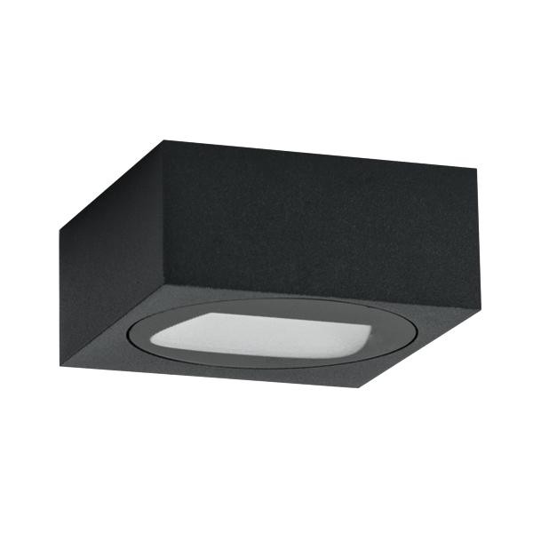 Brumberg AB-Wandleuchte  QUADER quadr. gra, 830 on/off 5W 230V IP65