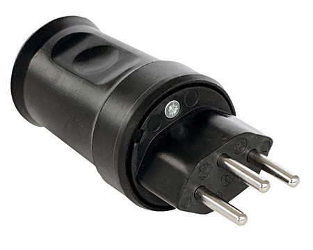 T12 plug for garland cables, black, IP44, 240V