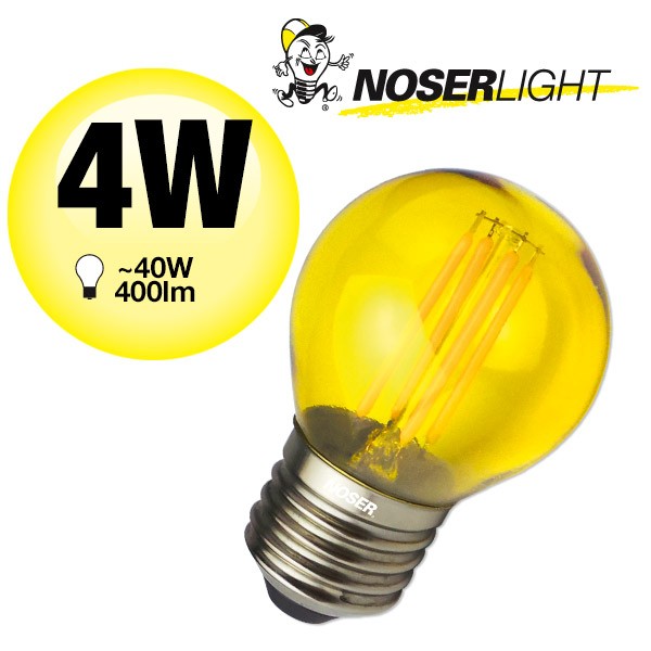 NOSER Filament LED G45 jaune, E27, IP44