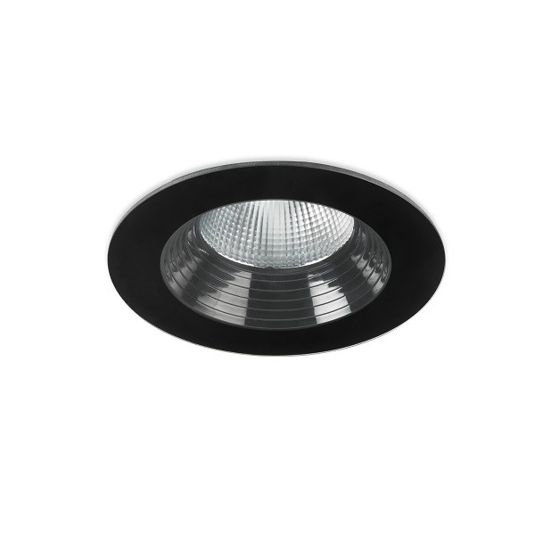 Downlight IP65 DAKO FIXED D:80mm LED 6.4W 3000K noir m?tallique 502Lm