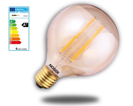NOSER LED Globe G80, E27, 4W, 330lm, warm white - 2200?K - amber