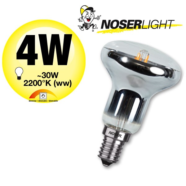 NOSER LED -R50, 240V, E14, 4W, dimmbar, 360°, 2700K warmweiss, Art. Nr. 200.04